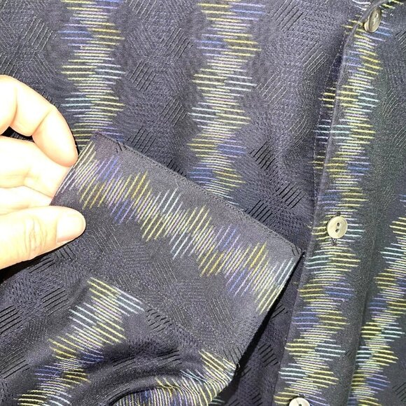 Jhane Barnes Button Up Shirt Mens Size XL Vintage Italian Woven Cotton Linen - Picture 8 of 10